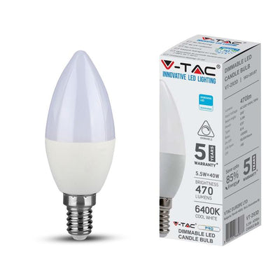LED LAMPADINA SAMSUNG CHIP 5.5W E14 PLASTICA DIMMERABILE CANDELA 4000K