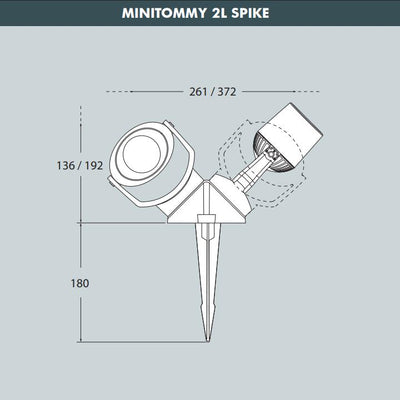 MINITOMMY 2L SPIKE NERO 2X2,9W GU10 CCT