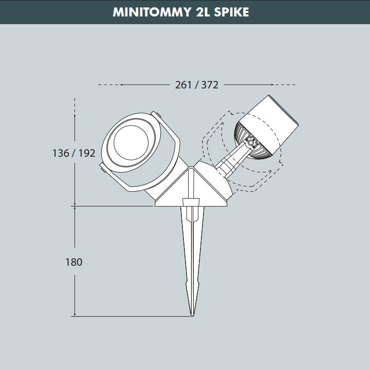 MINITOMMY 2L SPIKE GREY 2X3,5W GU10 CCT