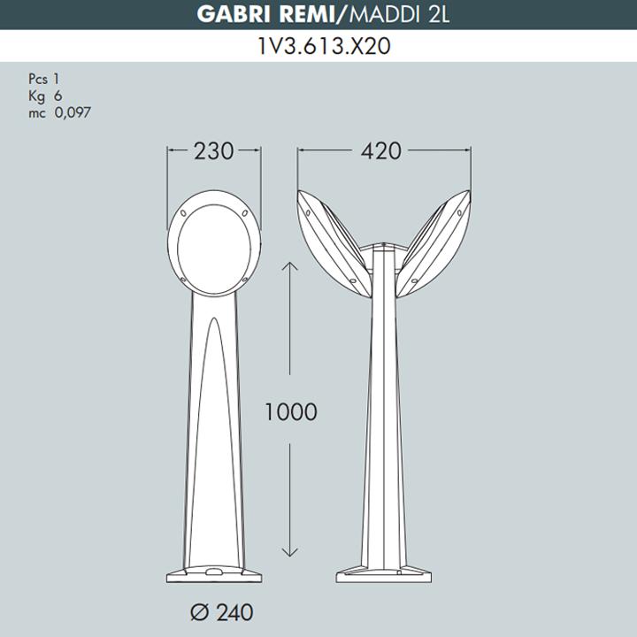 GABRI REMI/MADDI 2L BIANCO OPALE E27