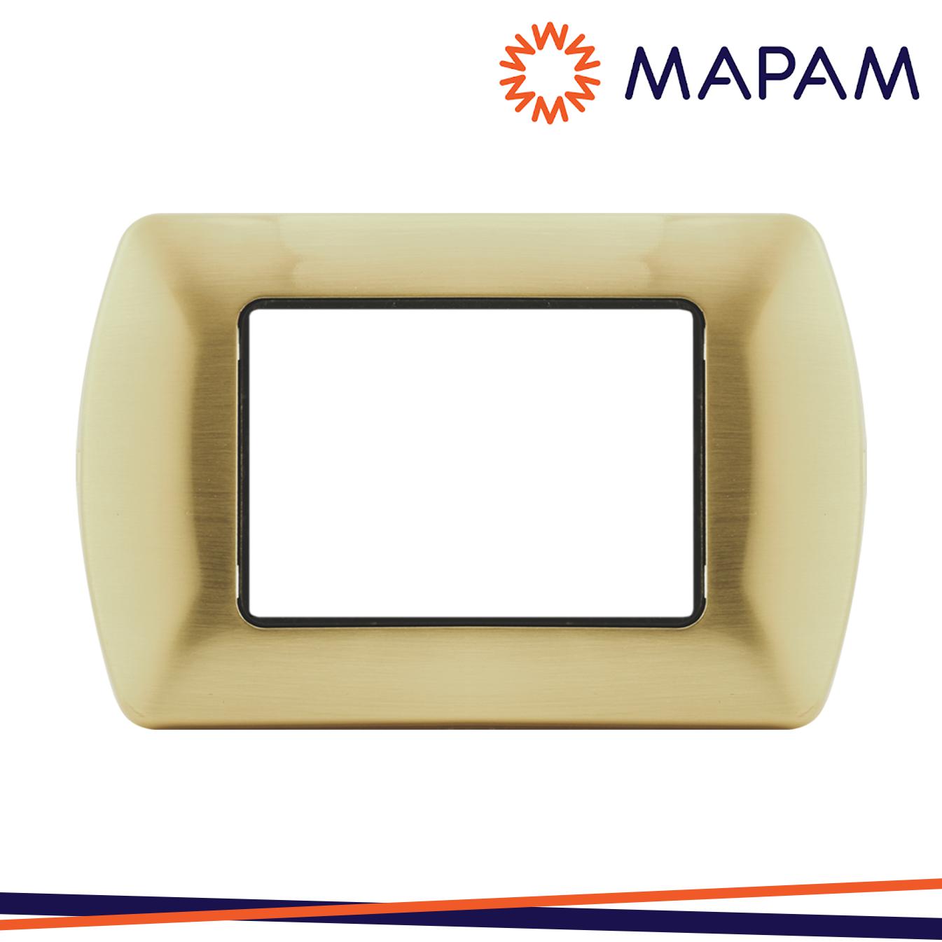 PLACCA 8803-06 3P ORO SPAZZOLATO/INT METALLO