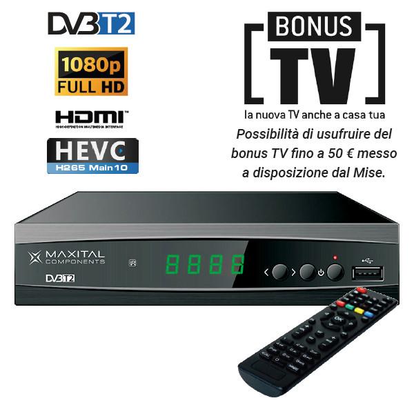 MAXT230HD RICEVITORE DVB-T2 H2 65 HD DECODER