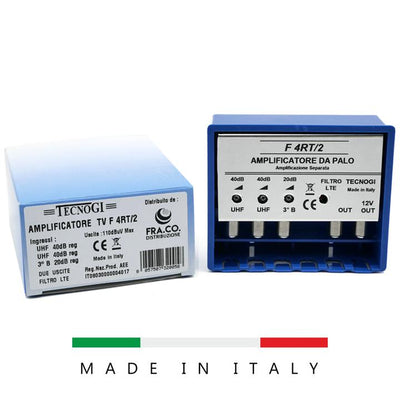AMPLIFICATORE PALO 2XUHF 40DB  REG+3 B 20DB REG A 2 U. 5G+4G
