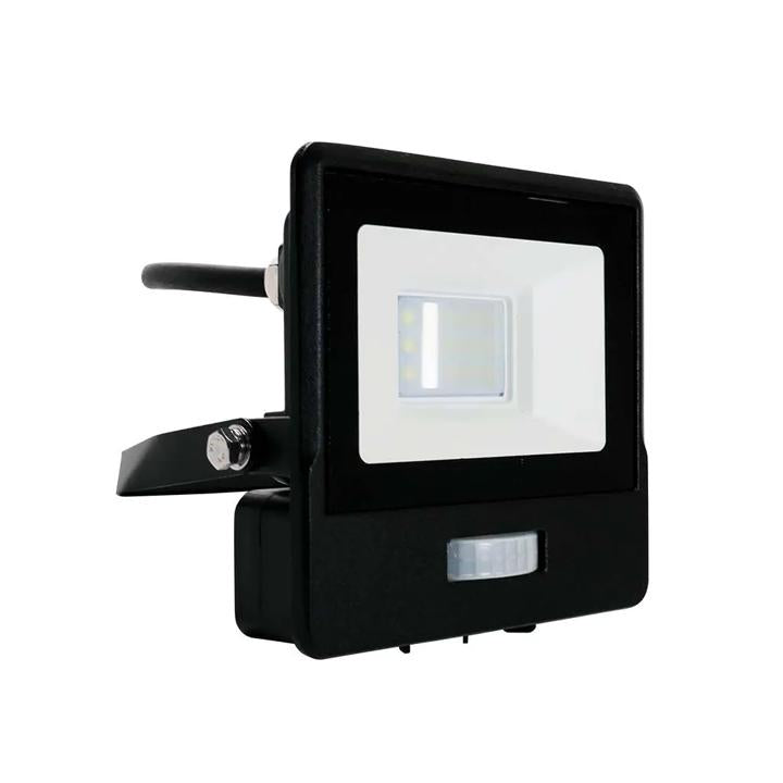 10W LED PIR SENSORE PROIETTORE SAMSUNG CHIP CORPO NERO 3000K 1M CAVO