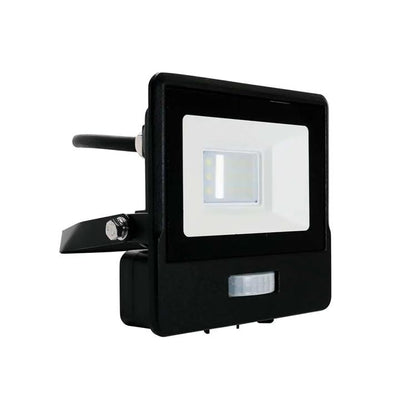 10W LED PIR SENSORE PROIETTORE SAMSUNG CHIP CORPO NERO 6400K 1M CAVO