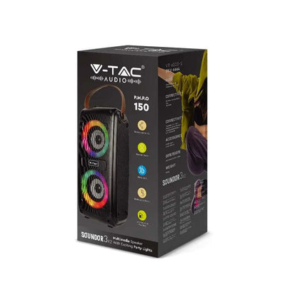 ALTOPARLANTE RICARICABILE 2X10W USB E SLOT PER SCHEDE TF RGB WOOFER DA 2X3 POLLICI