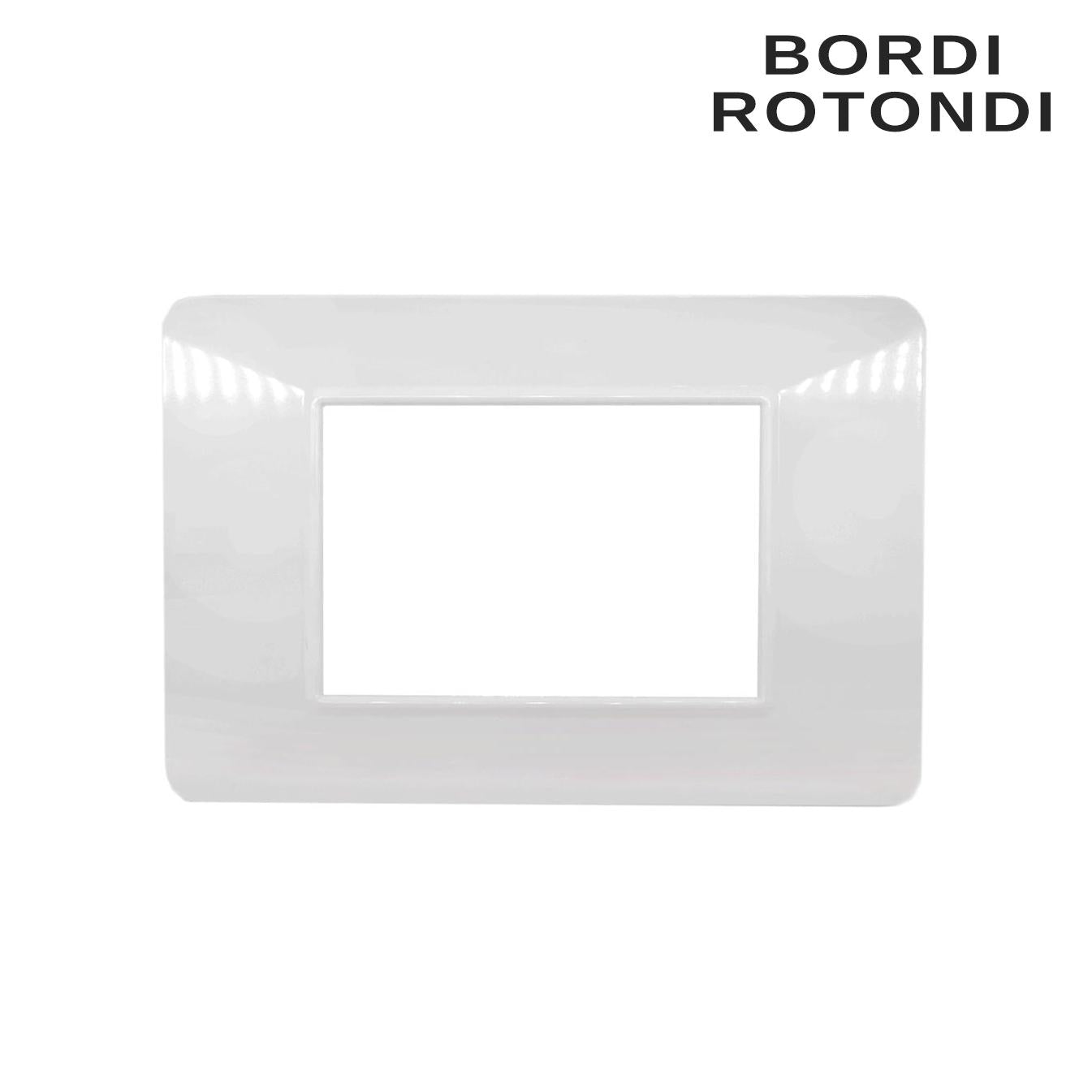 PLACCA 6003-01 3P BIANCO/VMR-P CON ANGOLI CURVI