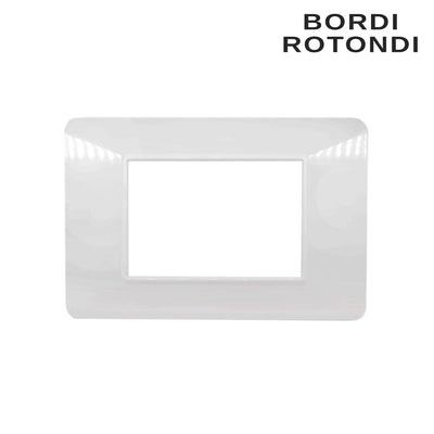 PLACCA 6003-01 3P BIANCO/VMR-P CON ANGOLI CURVI
