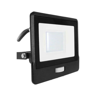 30W LED PIR SENSORE PROIETTORE SAMSUNG CHIP CORPO NERO 6400K 1M CAVO