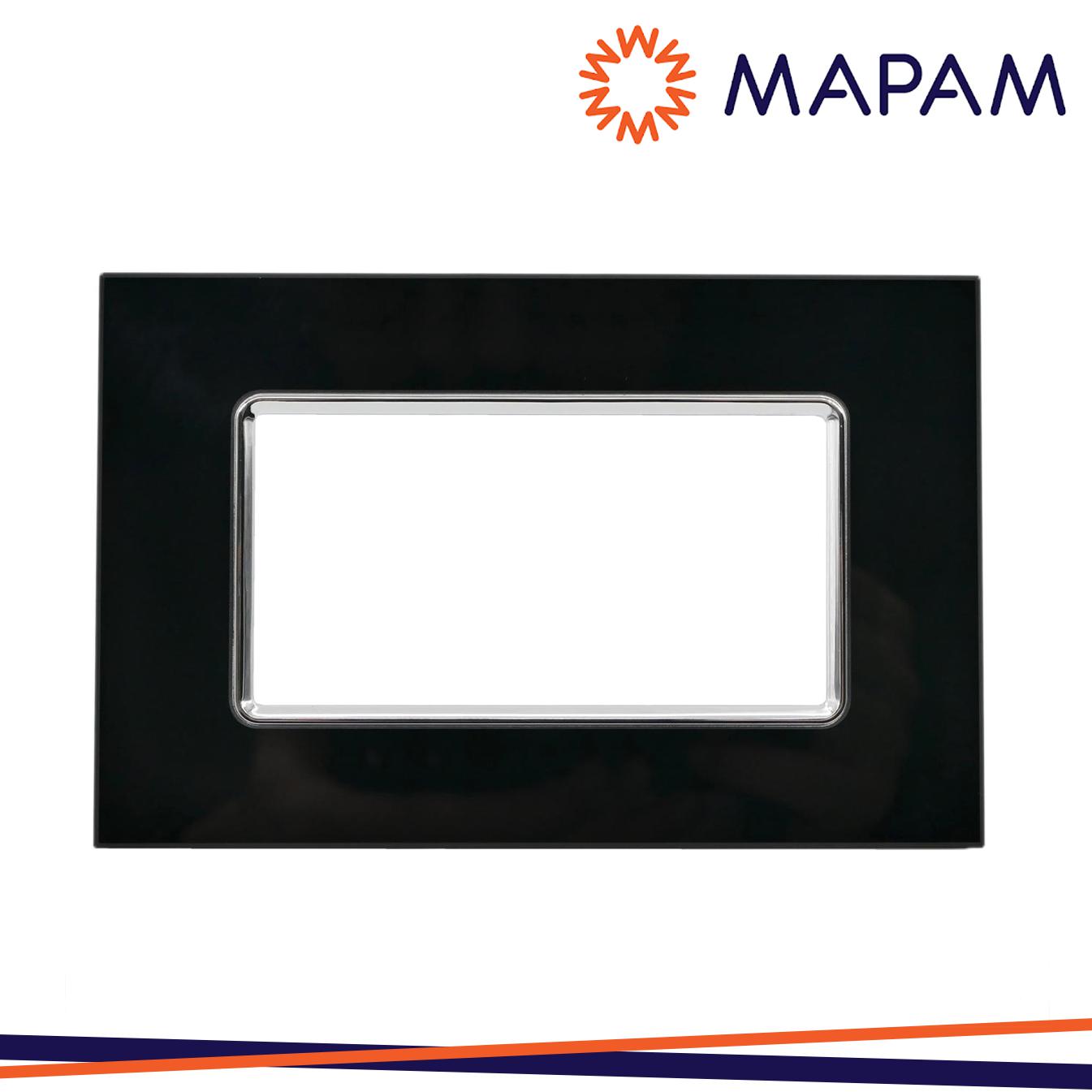 PLACCA VETRO 6004BL-2 T2 4P NERO
