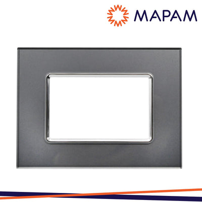 PLACCA VETRO 5003BL-3 T3 3P SILVER