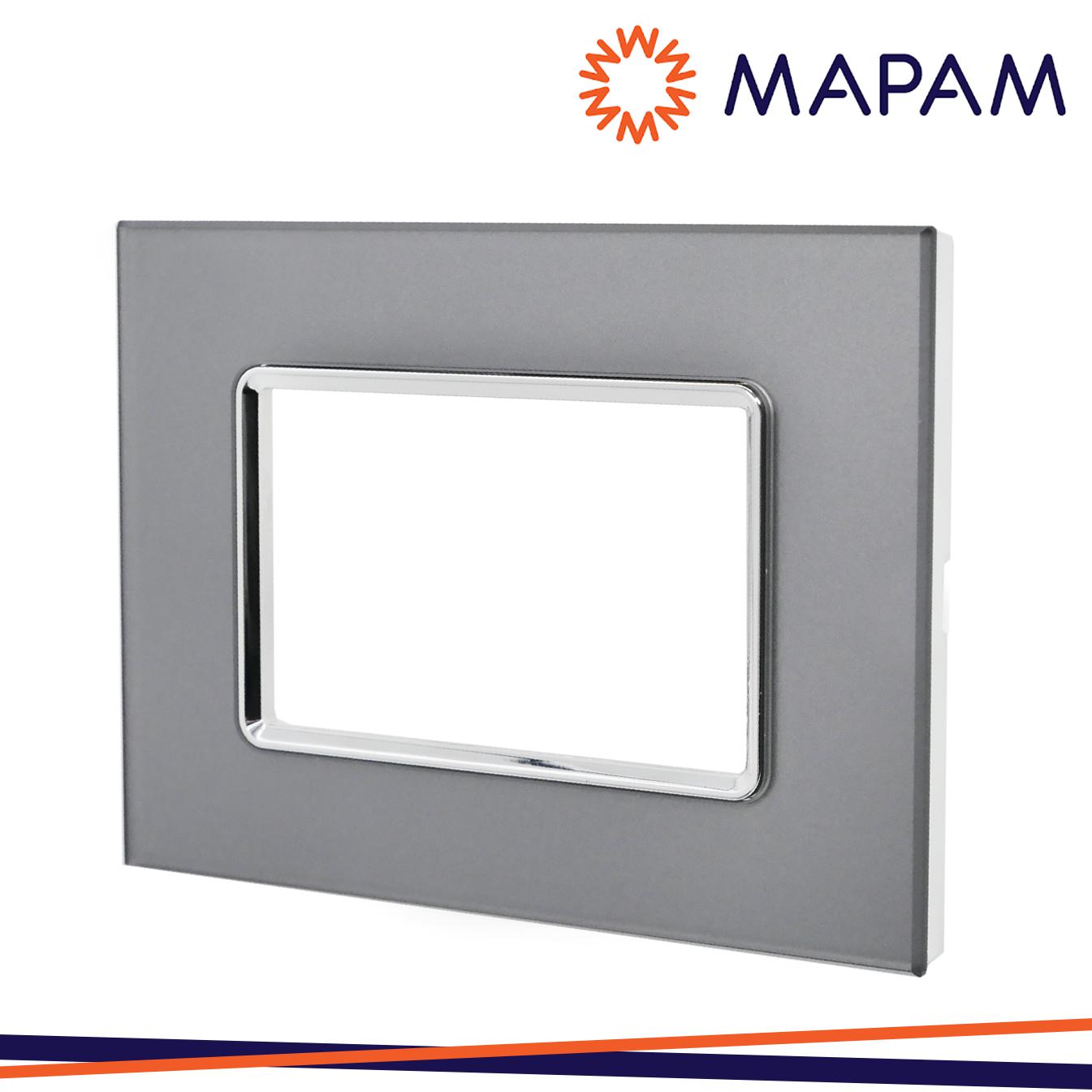 PLACCA VETRO 5003BL-3 T3 3P SILVER
