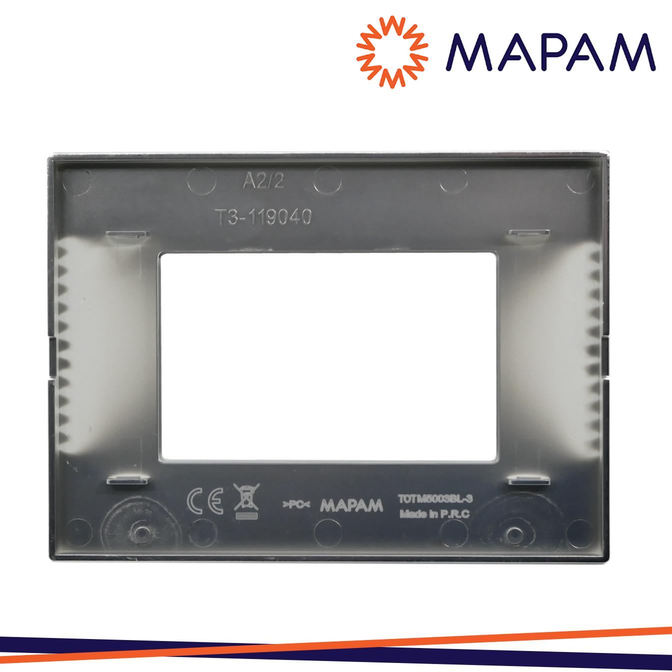 PLACCA VETRO 5003BL-3 T3 3P SILVER