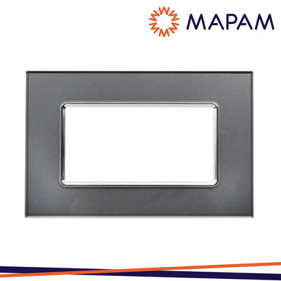 PLACCA VETRO 5004BL-3 T3 4P SILVER