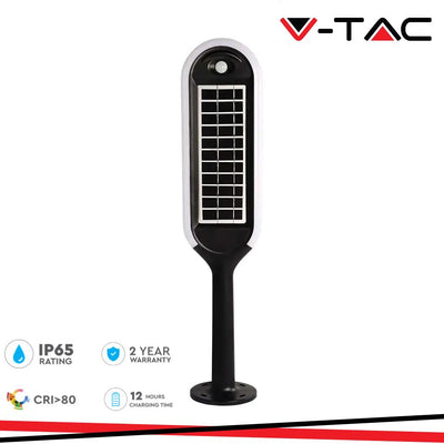 PALETTO LUMINOSO LED 5W SOLARE CON SENSORE CORPO NERO 3000K