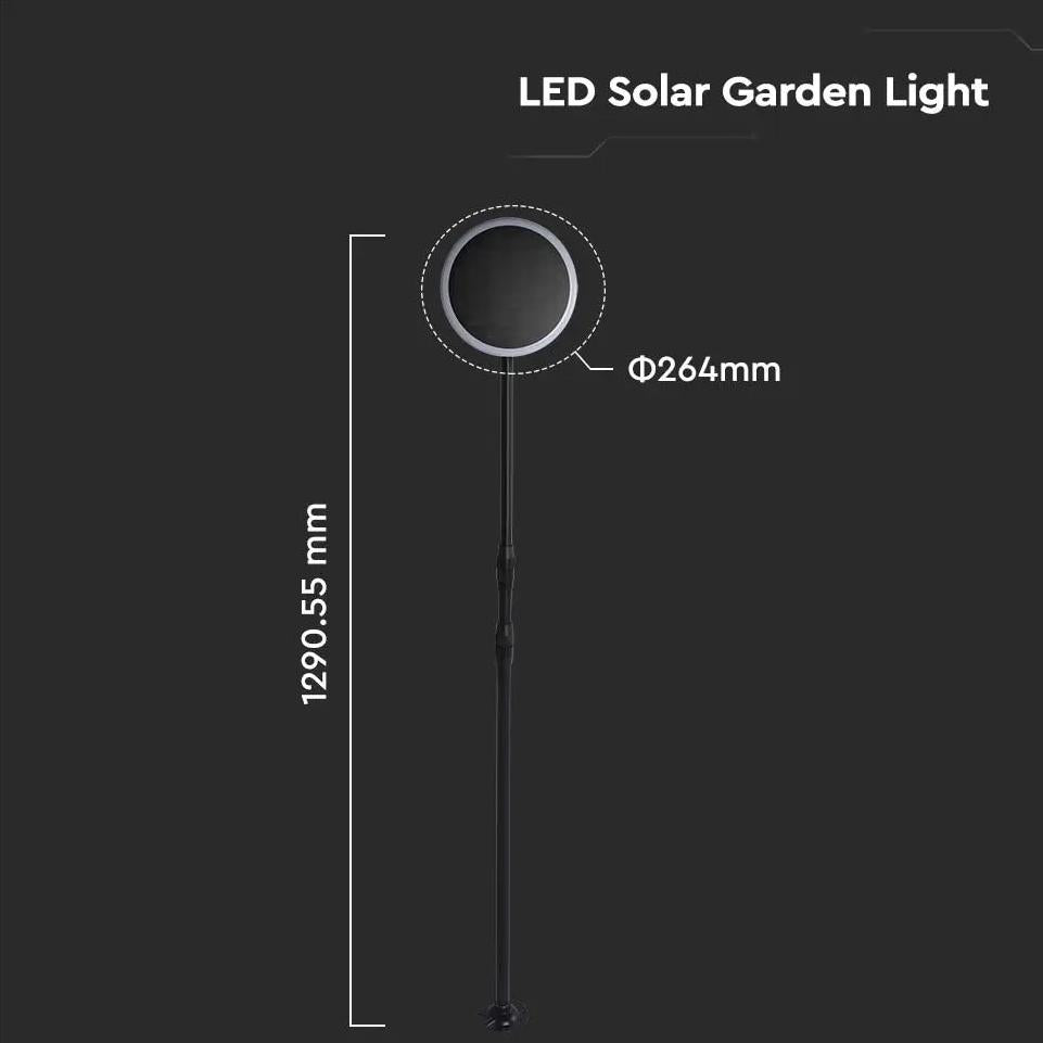 8W LED LAMPADA DA GIARDINO SOLARE CORPO BIANCO E NERO 4000K
