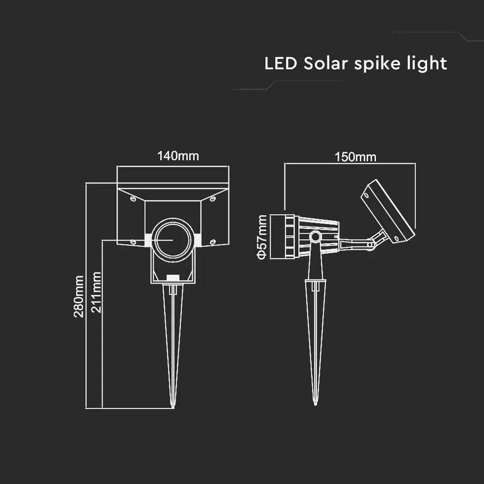 2W LED PICHETTO SOLARE IP65 3000K