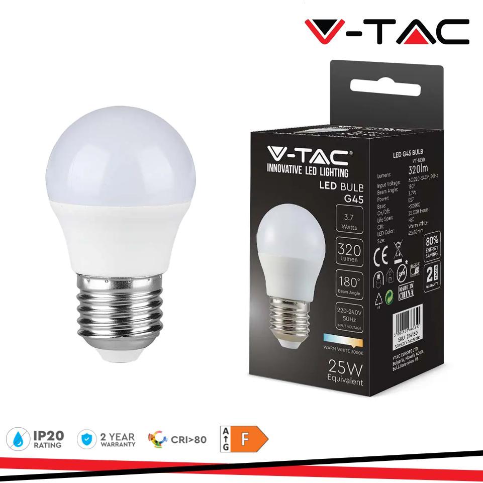 LED LAMPADINA 3.7W E27 G45 6500K