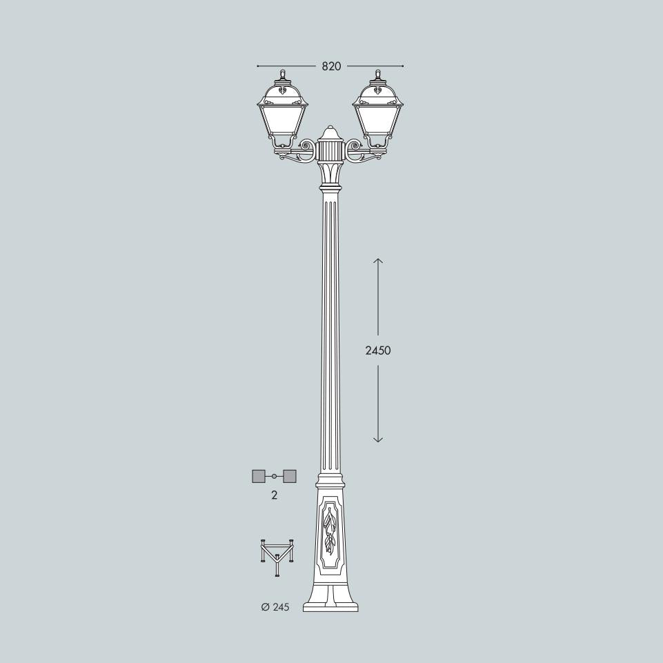 RICU BISSO/CEFA NERO 2L PALO   245CM 2X8,5W CCT 3000-6500K