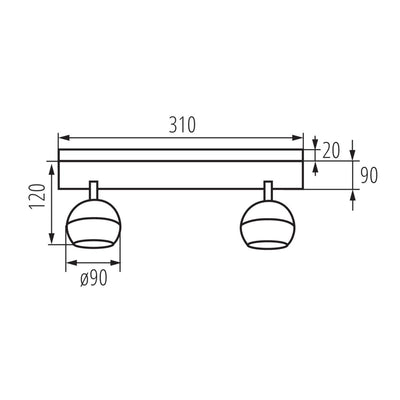 LAMPADA DA PARETE-SOFFITTO GALOBA EL-2I W - KANLUX