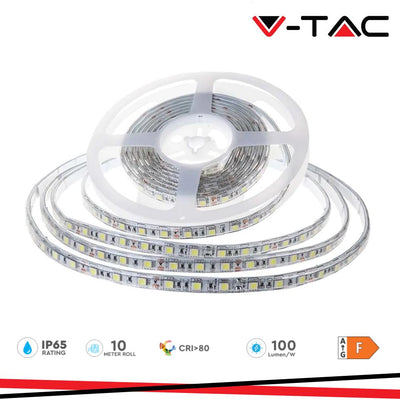 STRISCIA LED SMD2835 120 LEDS 24V IP65 6500K DOPPIO PCB 10M