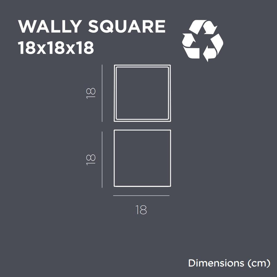 WALLY SQUARE 18X18X18 SOLAR  OUTDOOR USE  WHITE LIGHT