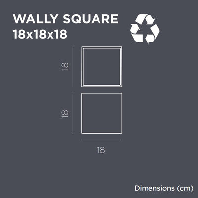 WALLY SQUARE 18X18X18 SOLAR  OUTDOOR USE  WHITE LIGHT