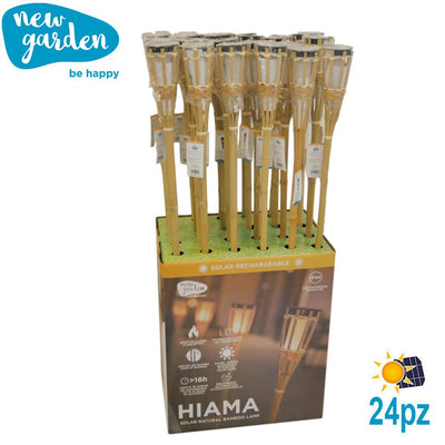 HIAMA SOLAR FLAME IN BAMBOO CON ESPOSITORE