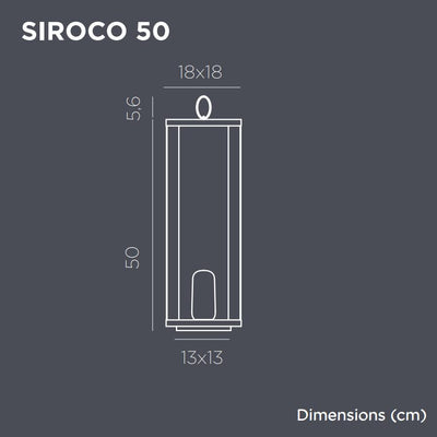 SIROCO 50 RECHARGEABLE BATTERY  INDOOR & OUTDOOR USE  FLAME