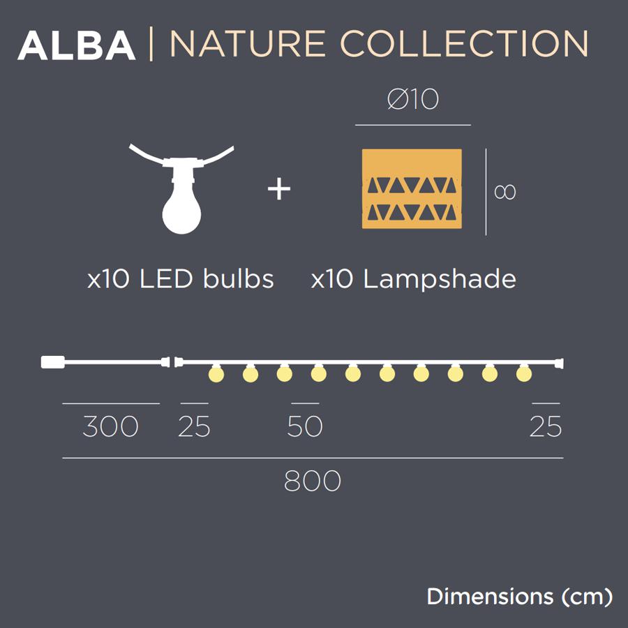 ALBA CABLE JUTE COLOUR  INDOOR & OUTDOOR USE  WARM LIGHT ALB