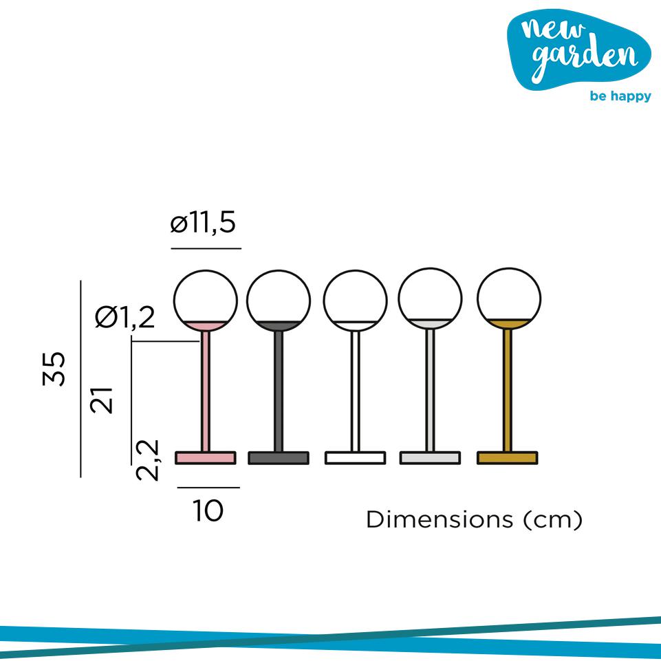 NORAI SLIM 35 2W OTTONE 4000K  RICARICABILE USB IP44