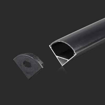 KIT DI MONTAGGIO PER STRISCE IN ALLUMINIO CON DIFFUSORE NERO 2000X15.8X15.8MM
