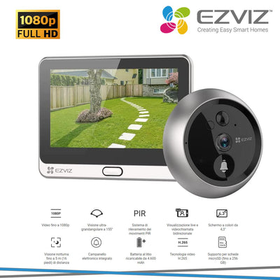 SPIONCINO CON VIDEOCITOFONO INTEGRATO DISPLAY 4,3" EZVIZ