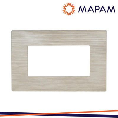 PLACCA TECNOPOLIMERO SPAZZOLATO M6004SL-4 GEM 4P SABBIA