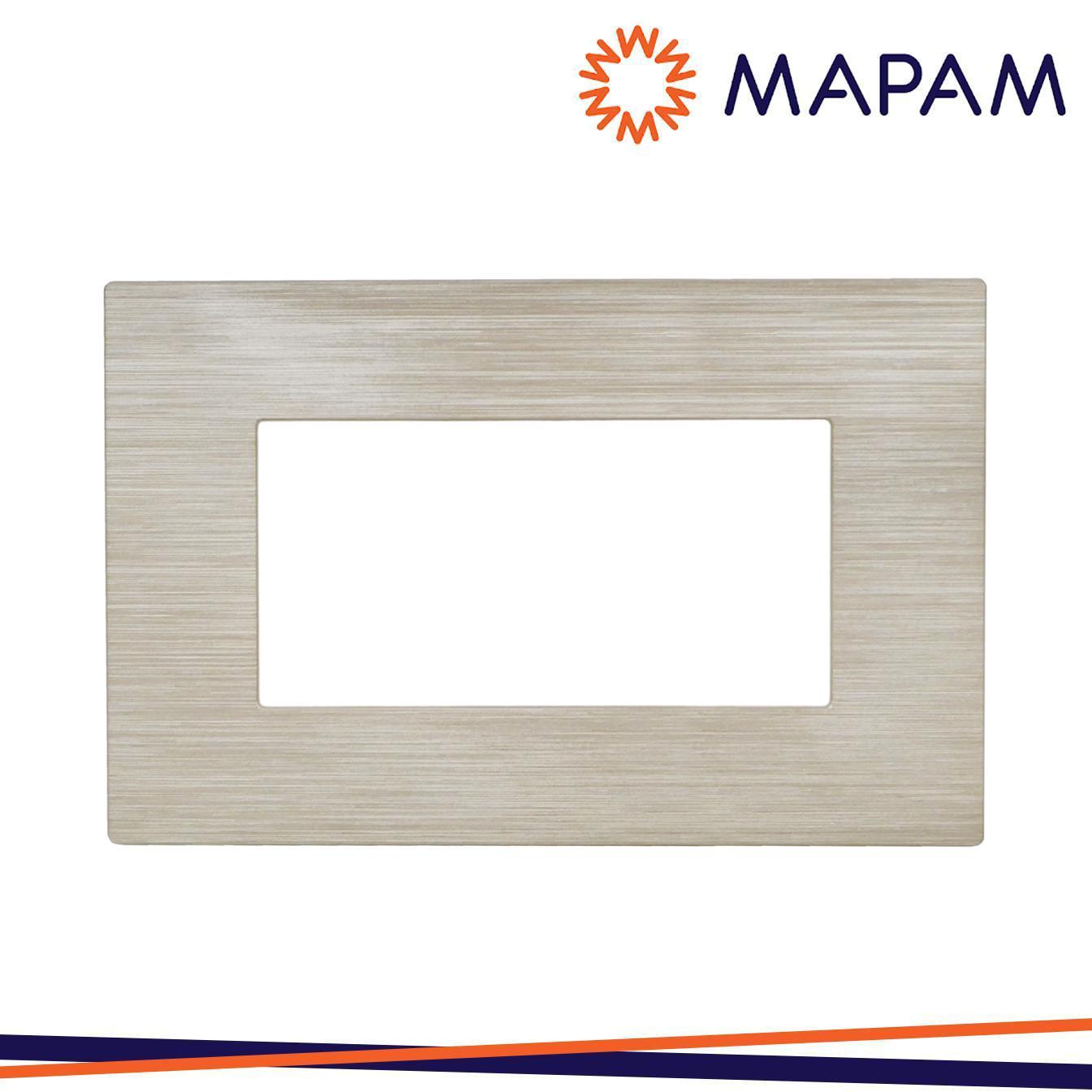 PLACCA TECNOPOLIMERO SPAZZOLATO M6004SL-4 GEM 4P SABBIA
