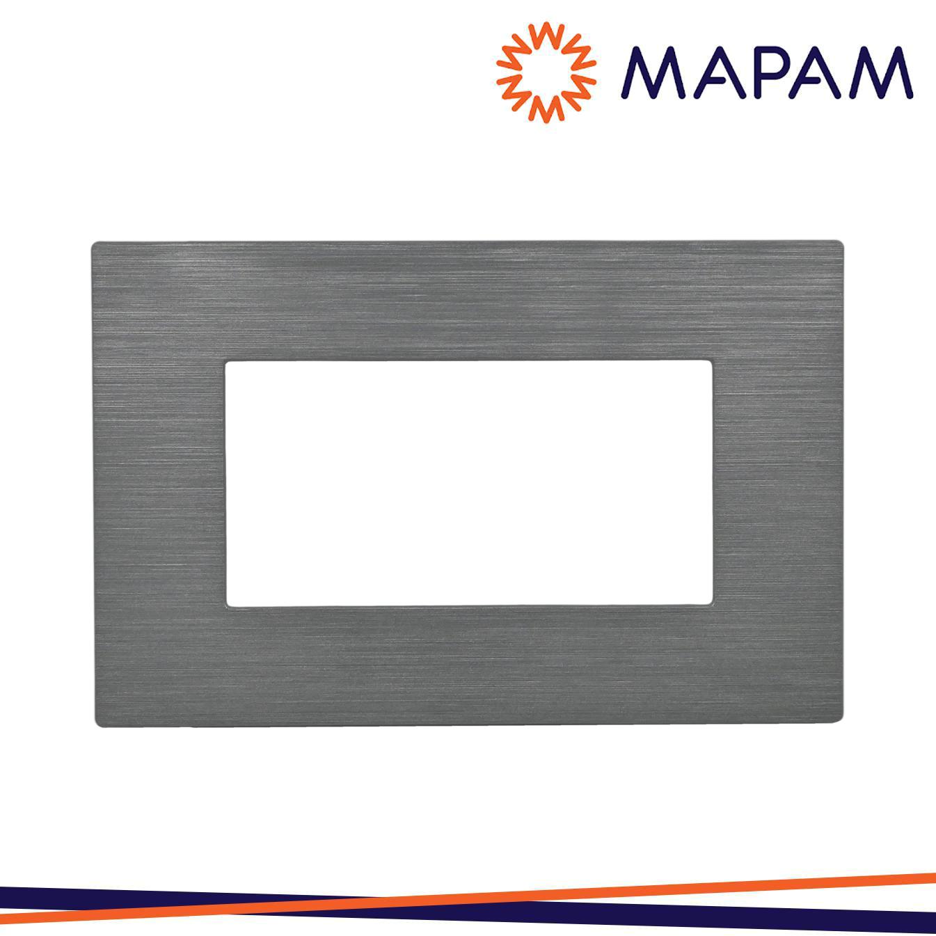 PLACCA TECNOPOLIMERO SPAZZOLATO M5004SL-8 JOY 4P GRIGIO