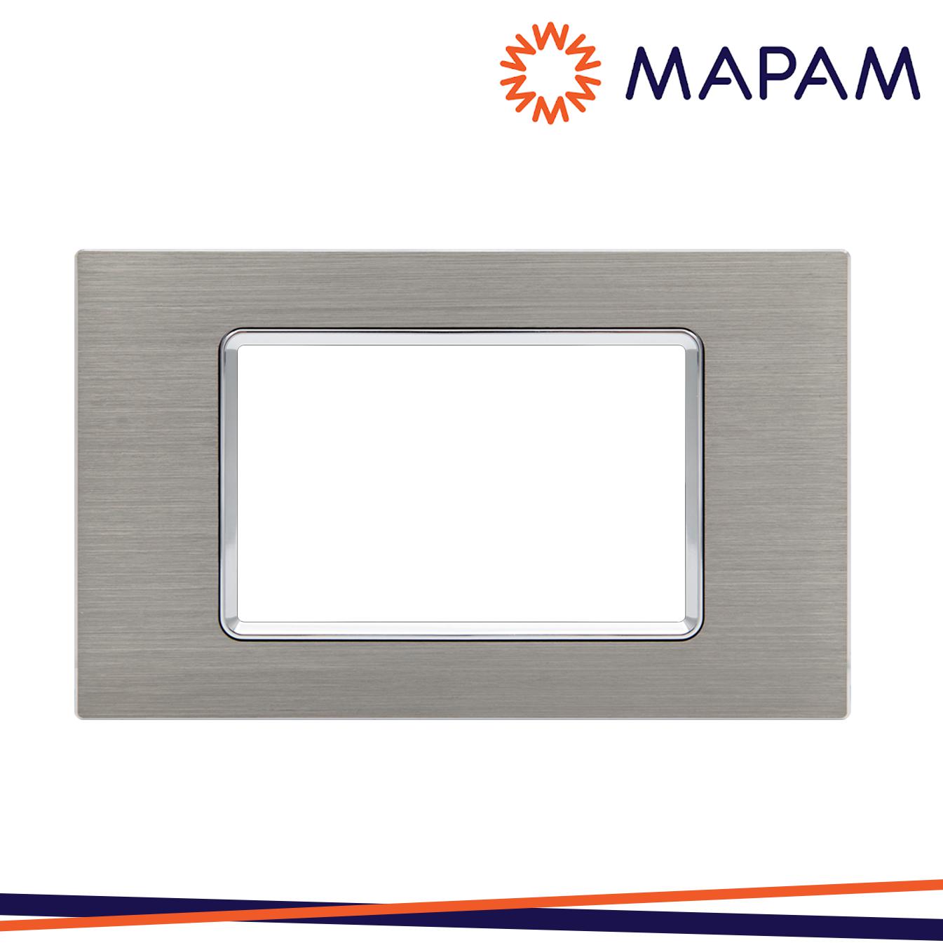 PLACCA ALLUMINIO T1-ART 8004LL-4 4P PLATINO