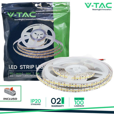 LED STRISCIA SMD2835 204 LEDS HIGH LUMEN 4000K IP20