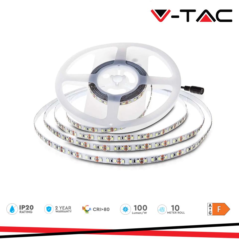 LED STRISCIA SMD2835 120 LEDS HIGH LUMEN 24V IP20 6500K DOUBLE PCB 10M ROLL
