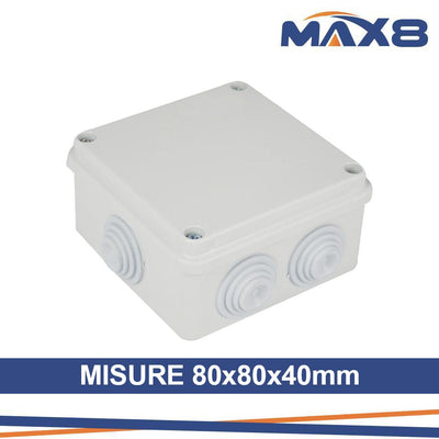CASSETTA DERIVAZIONE 80X80X40  C/PASSACAVO IP44