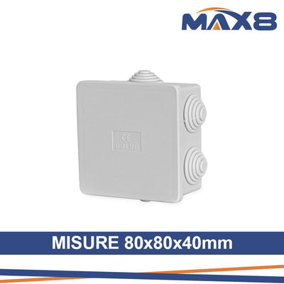 CASSETTA DERIVAZIONE 80X80X40  C/PASSACAVO IP44