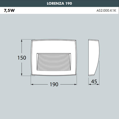 LORENZA 190 NERO LED  R7S 7,5WCCT