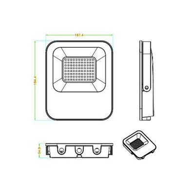 FARO SOLARE 30W SMD5050 IP65 6500K TK01 30W