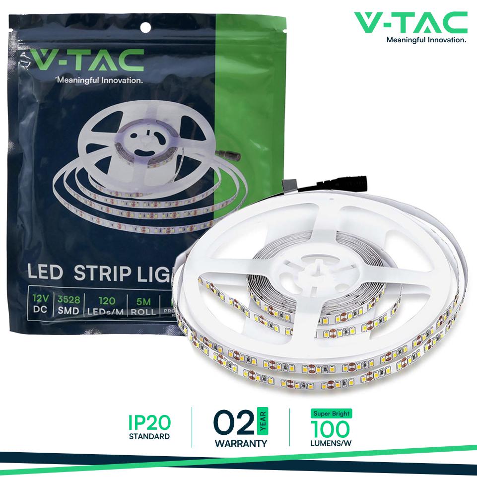 LED STRISCIA SMD3528 120 LEDS HIGH LUMEN 6400K IP20