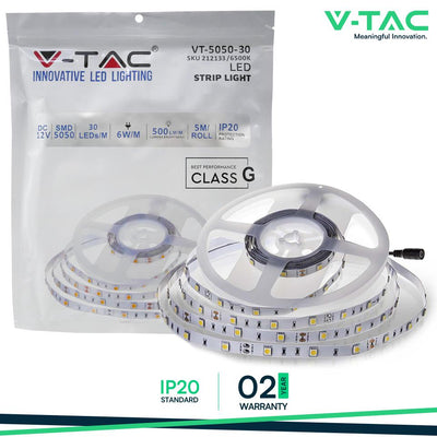 LED STRISCIA SMD5050 30 LEDS 6400K IP20
