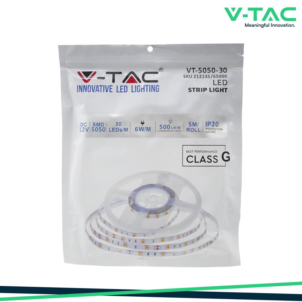 LED STRISCIA SMD5050 30 LEDS 6400K IP20