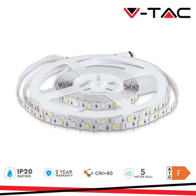 LED STRISCIA 5050 60 LEDS 12V IP20 RGB + 3000K