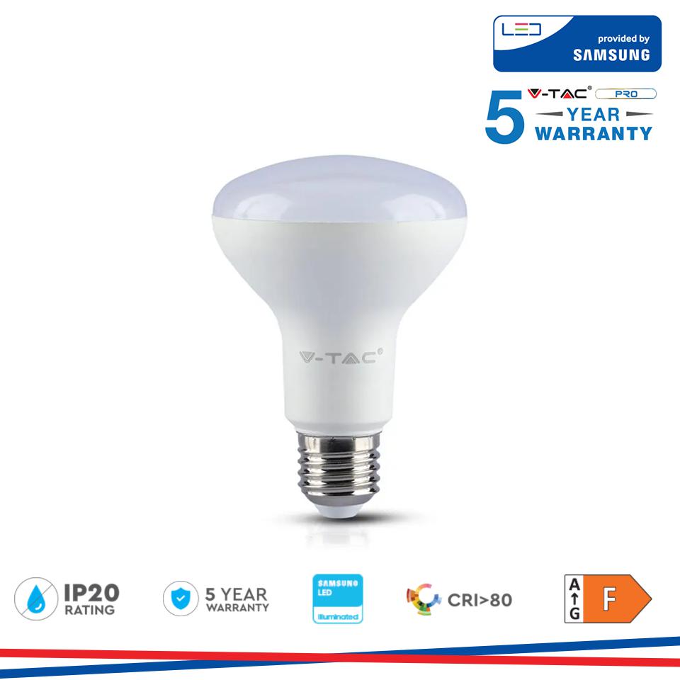 LED LAMPADINA SAMSUNG CHIP 11W E27 R80 PLASTICA 3000K