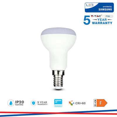 LED LAMPADINA SAMSUNG CHIP 4.8W E14 R50 PLASTICA 6500K