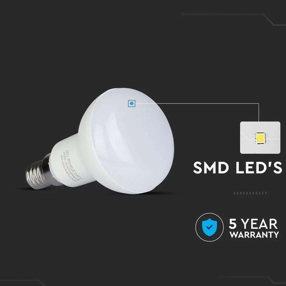 LED LAMPADINA SAMSUNG CHIP 8.5W E27 R50 PLASTICA 3000K